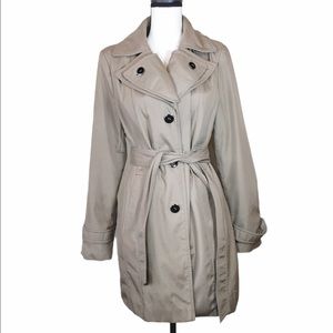 Calvin Klein Hooded Belted Trench Coat Size Small